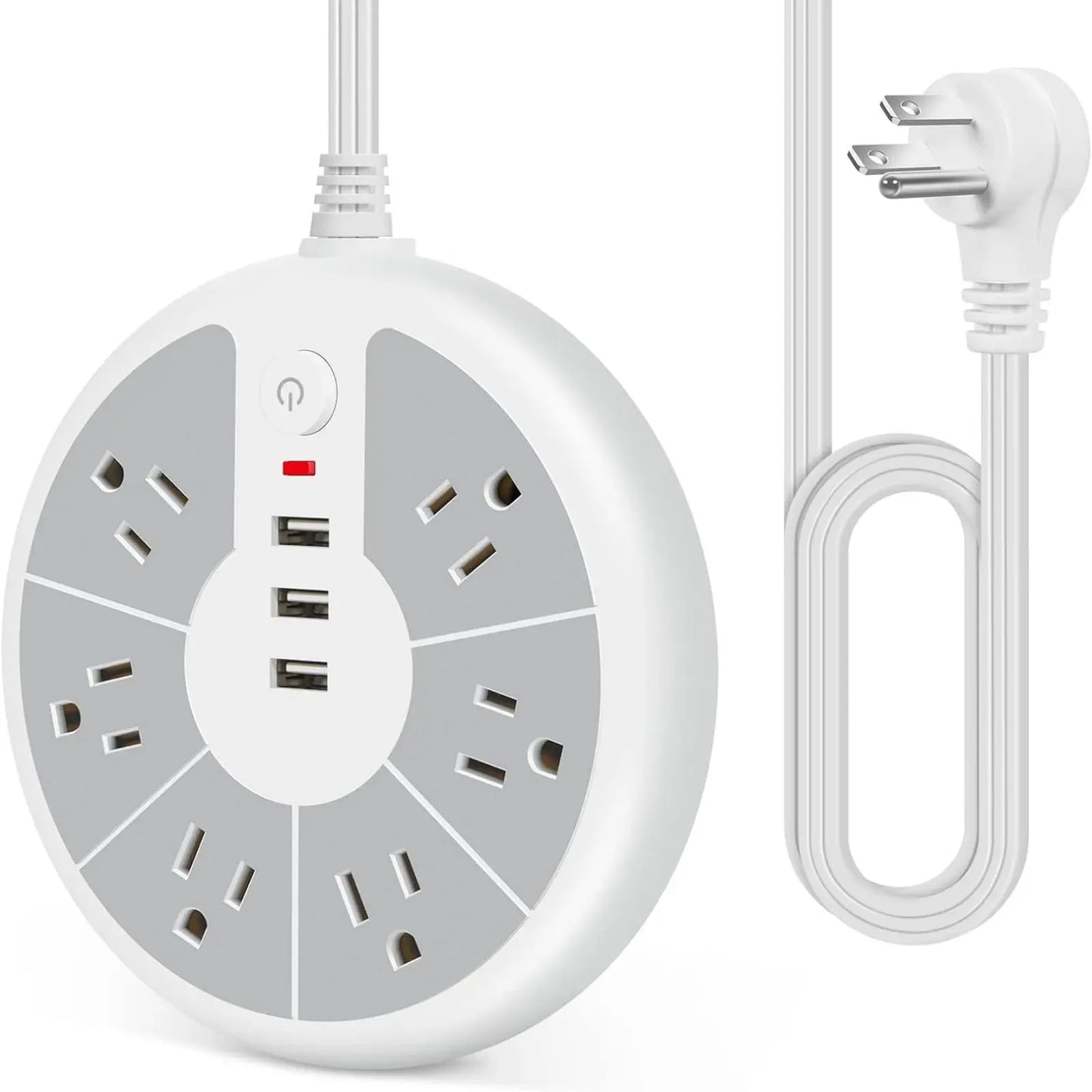 Disc Power Strip with 3 USB Sockets