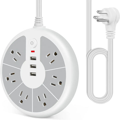 Disc Power Strip with 3 USB Sockets
