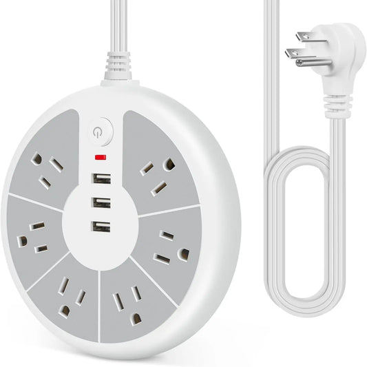 Disc Power Strip with 3 USB Sockets