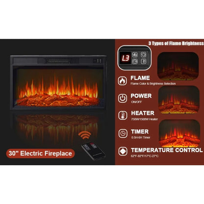 Electric Fireplace with Mantel