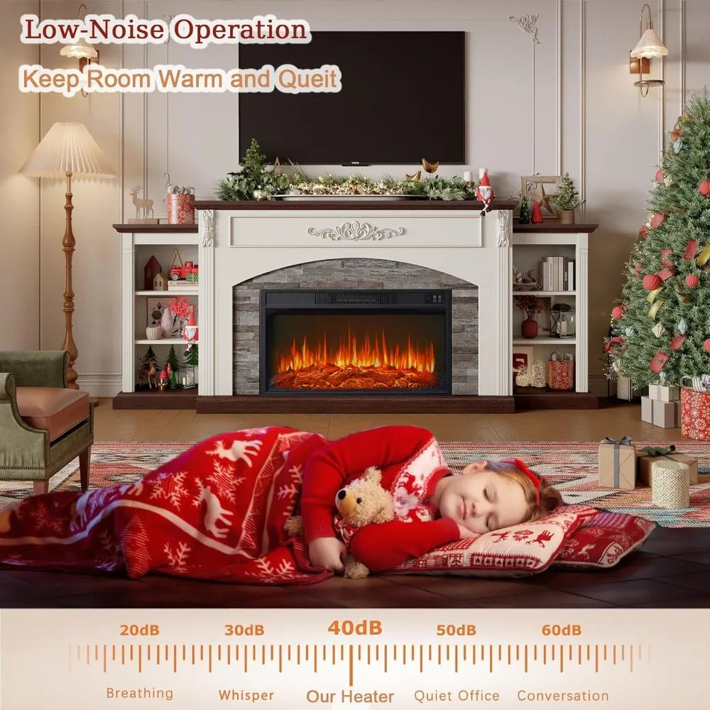 Electric Fireplace with Mantel