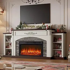 Electric Fireplace with Mantel