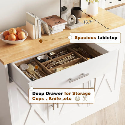 43” Sideboard Buffet Cabinet with Storage