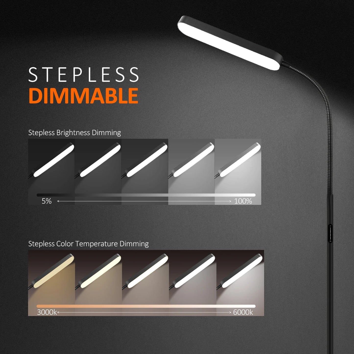 68.7" LED Standing Task/Reading Floor Lamp