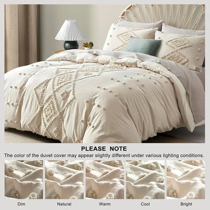 Tufted Duvet Cover Set Queen