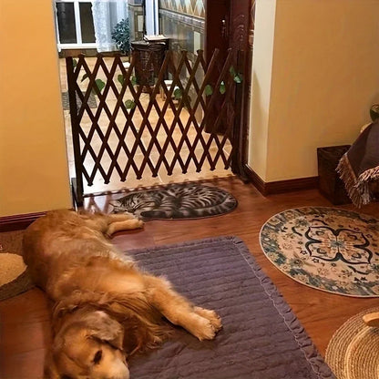 Retractable Wooden Pet Gate for Dogs Cats