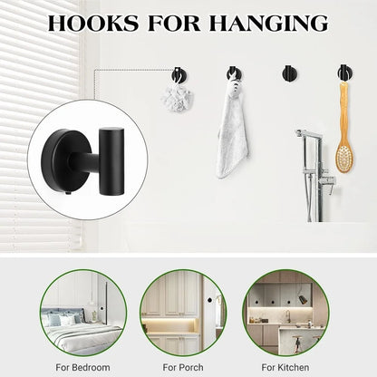 14-Piece Matte Black Bathroom Towel Bar Set