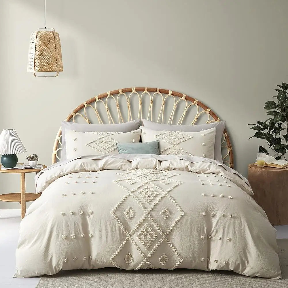 Tufted Duvet Cover Set Queen