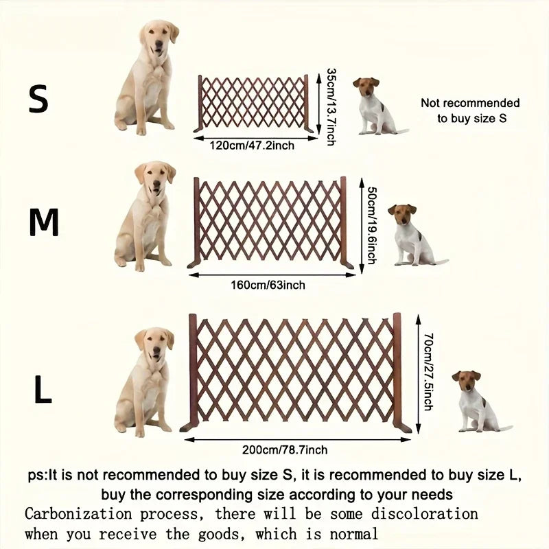 Retractable Wooden Pet Gate for Dogs Cats