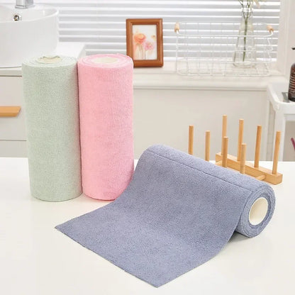 Reusable Cleaning Wipe Household Kitchen Cloth Microfiber Towel Rolls