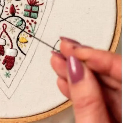 Christmas Cross Stitch Kit with Needle and Thread