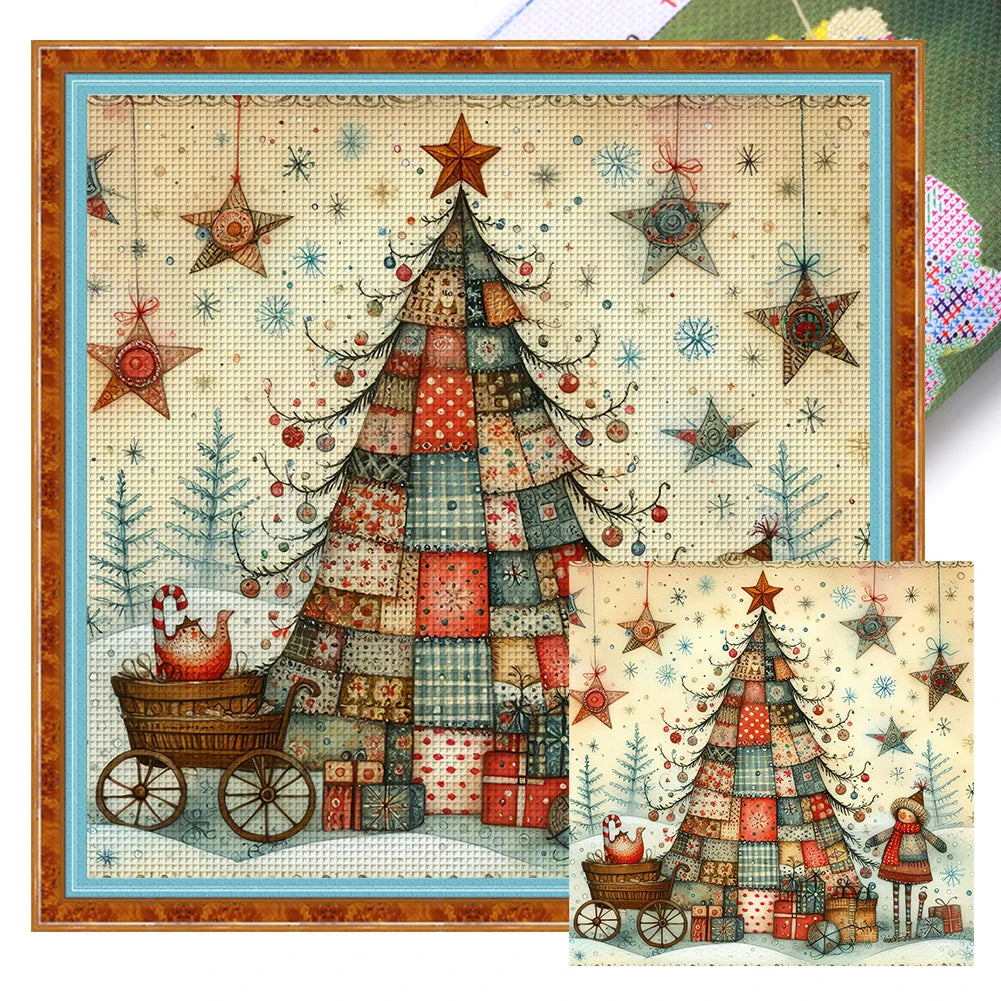 Xmas Tree Printed Cross Stitch Kit
