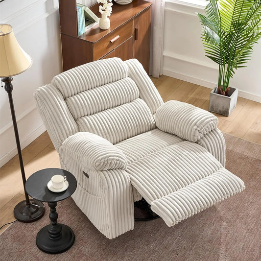 Power Swivel Rocker Recliner Chair for Adults with Massage and Heat