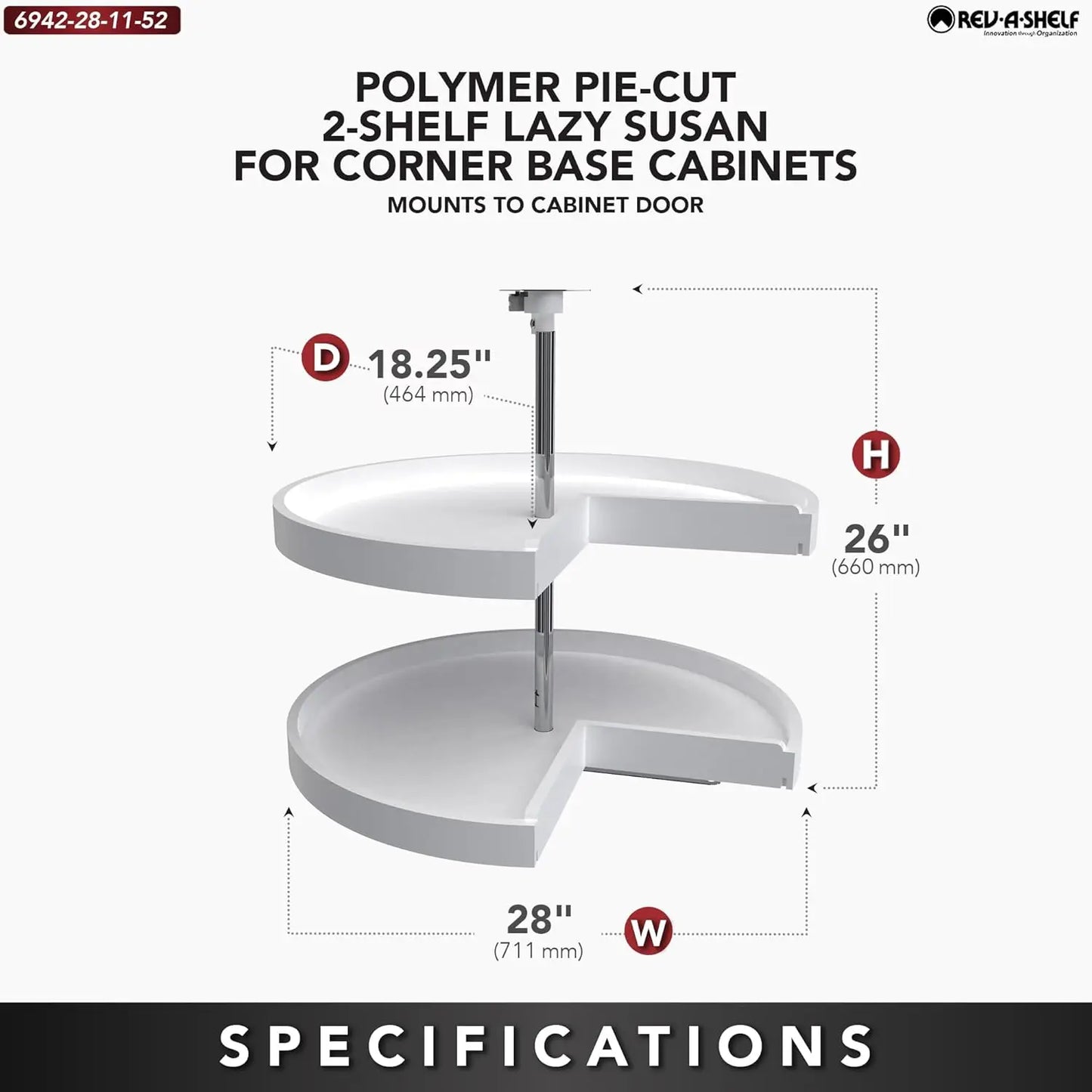 2 Tier Pie-Cut Lazy Susan