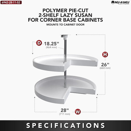 2 Tier Pie-Cut Lazy Susan