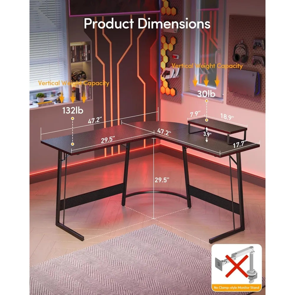 Large Corner Gaming Desk