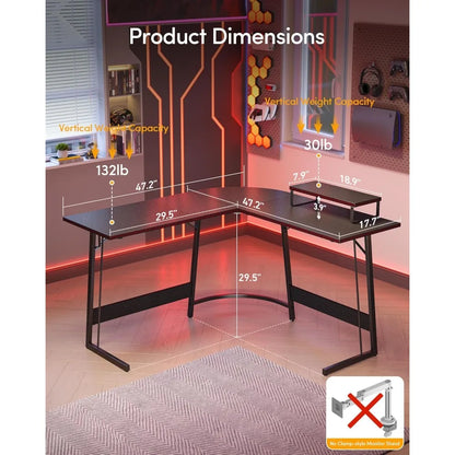 Large Corner Gaming Desk