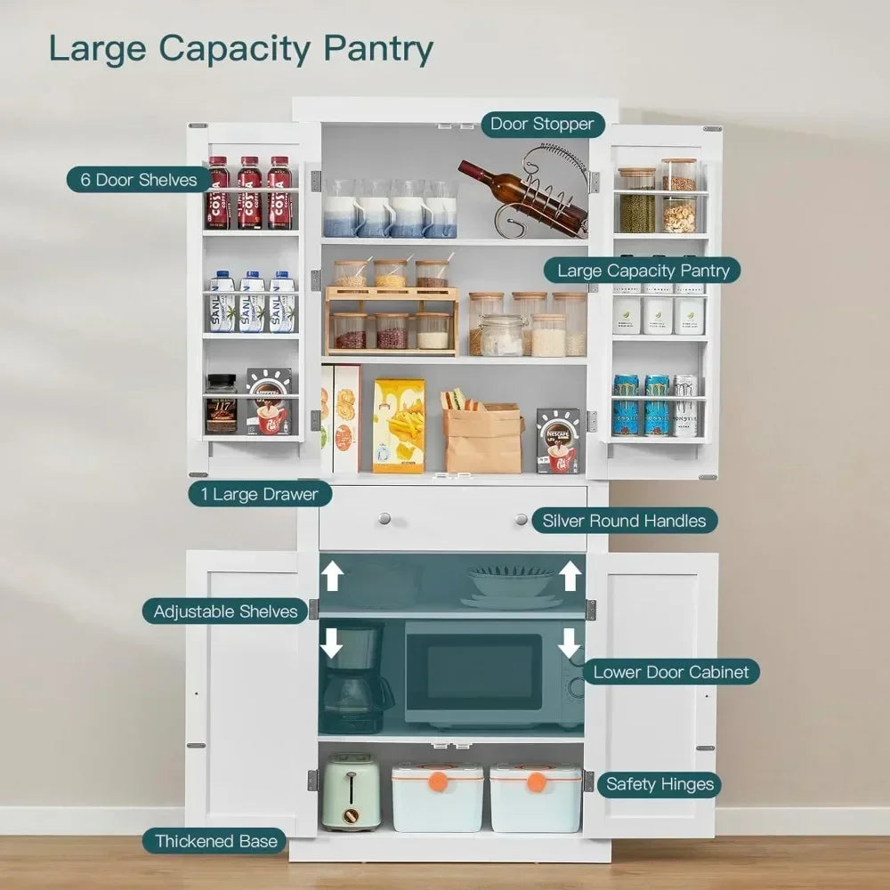72” Kitchen Pantry Cabinet,