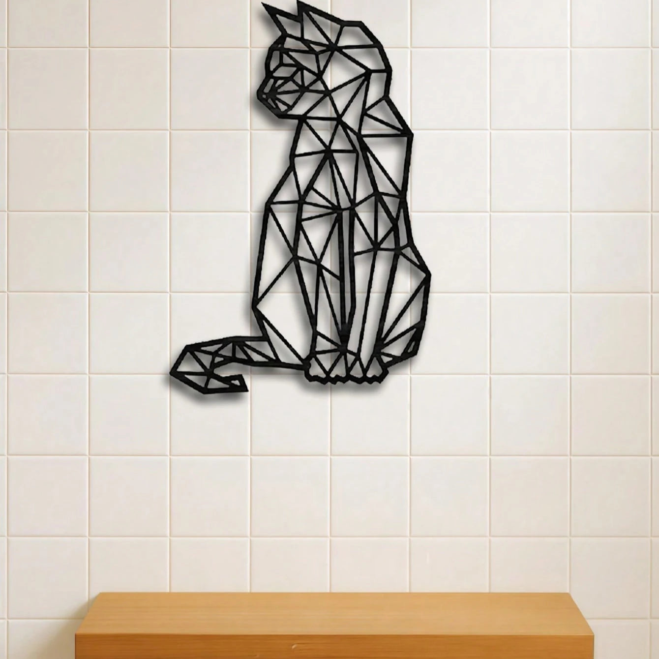 Boho Chic Wrought Iron Cat Wall Art