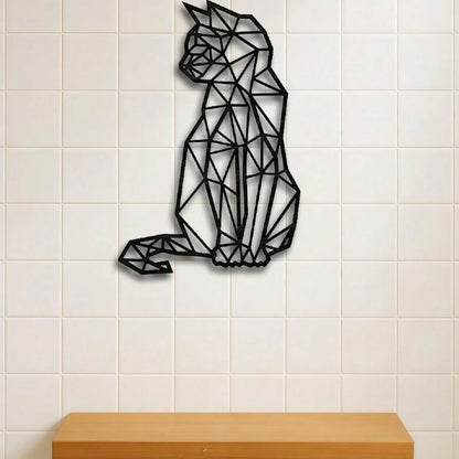 Boho Chic Wrought Iron Cat Wall Art