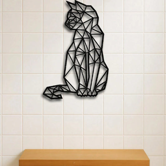 Boho Chic Wrought Iron Cat Wall Art