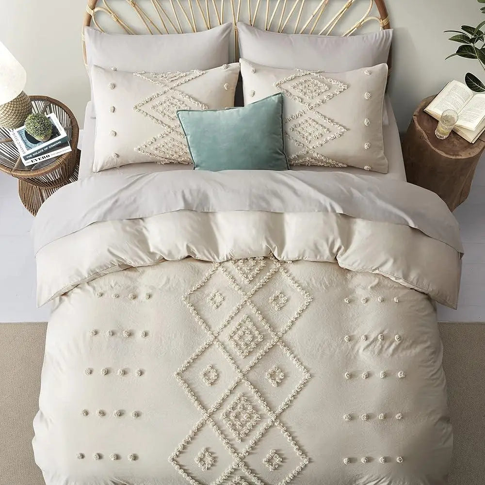 Tufted Duvet Cover Set Queen