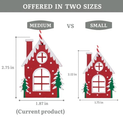Wooden House Christmas Tree Ornaments