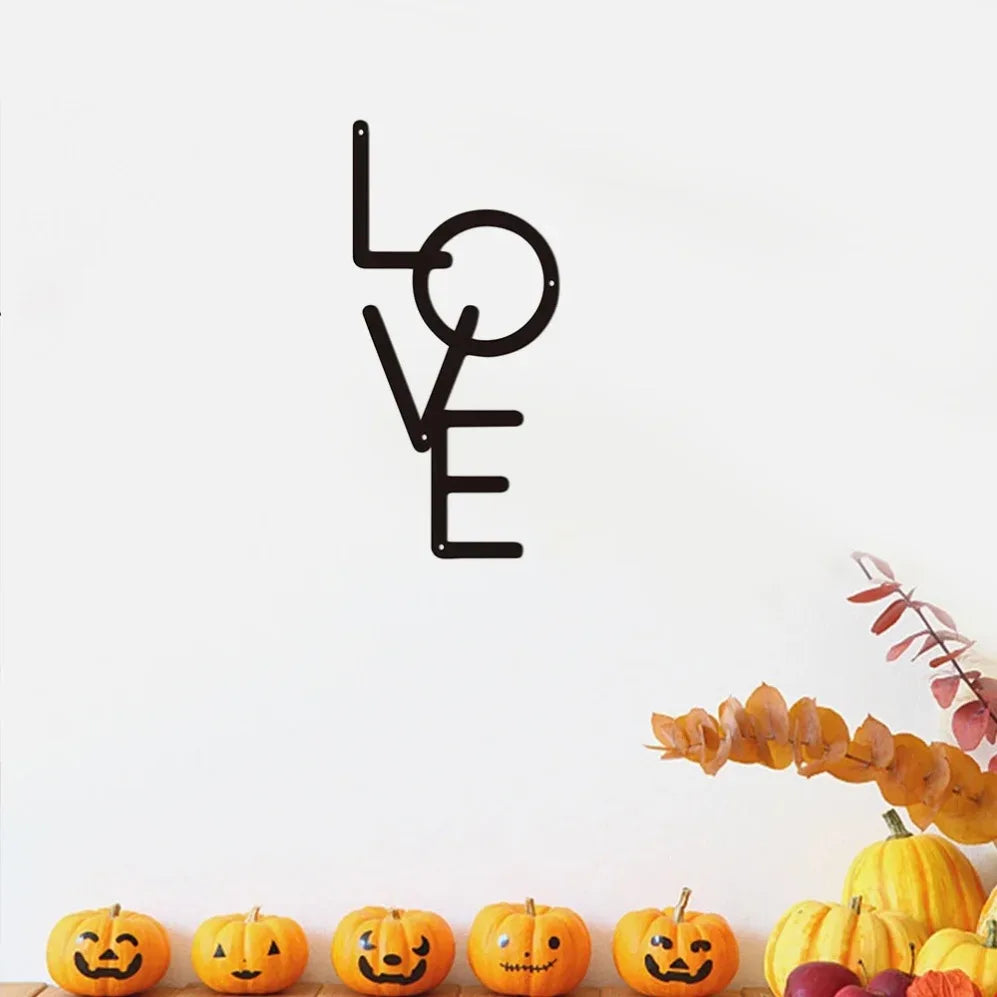 Vertical 'LOVE' Metal Wall Art