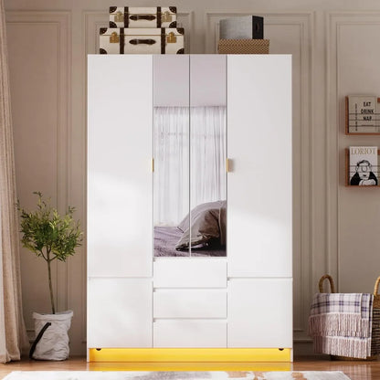 Large Bedroom Armoire with LED Lighting