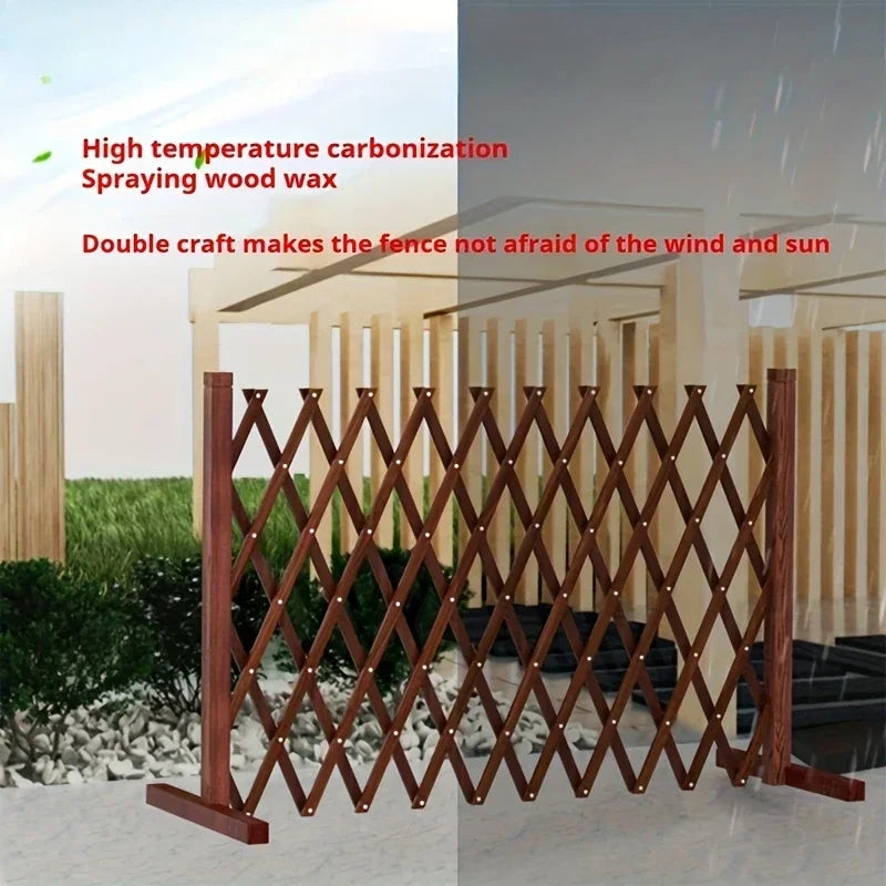 Retractable Wooden Pet Gate for Dogs Cats