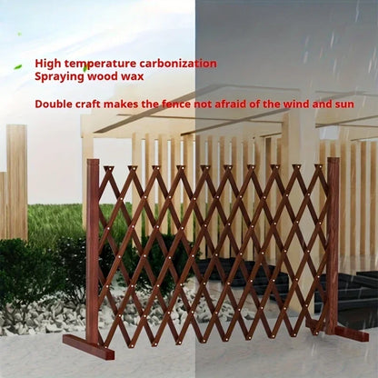 Retractable Wooden Pet Gate for Dogs Cats