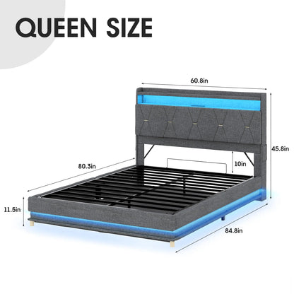 Lift Up Bed Frame with Storage