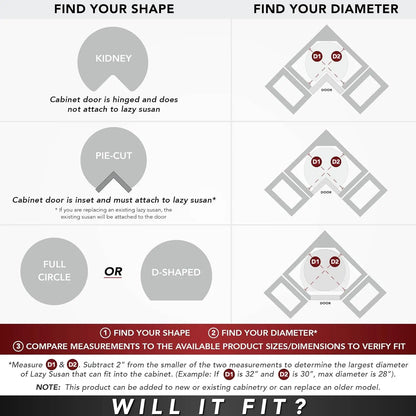 2 Tier Pie-Cut Lazy Susan