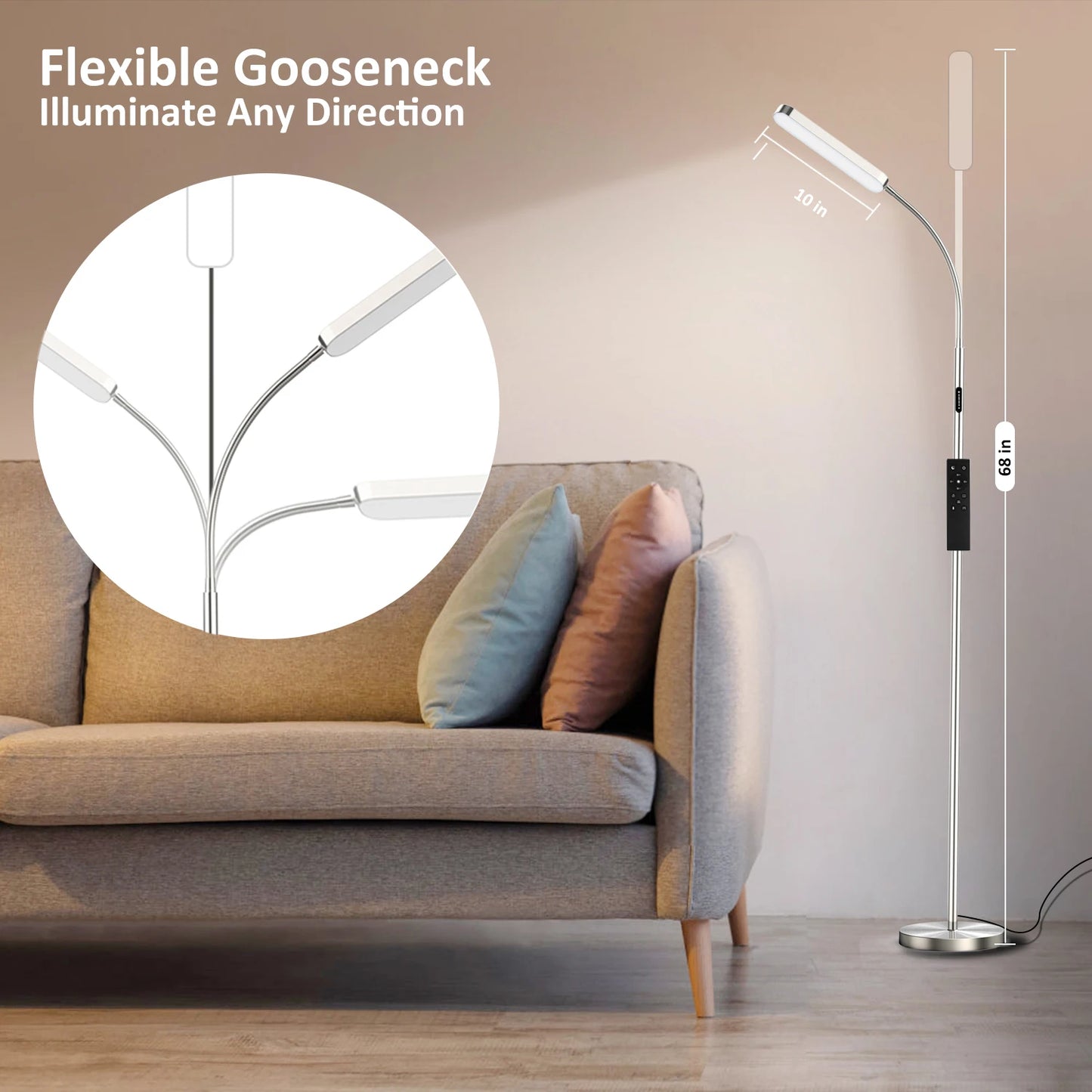 68.7" LED Standing Task/Reading Floor Lamp