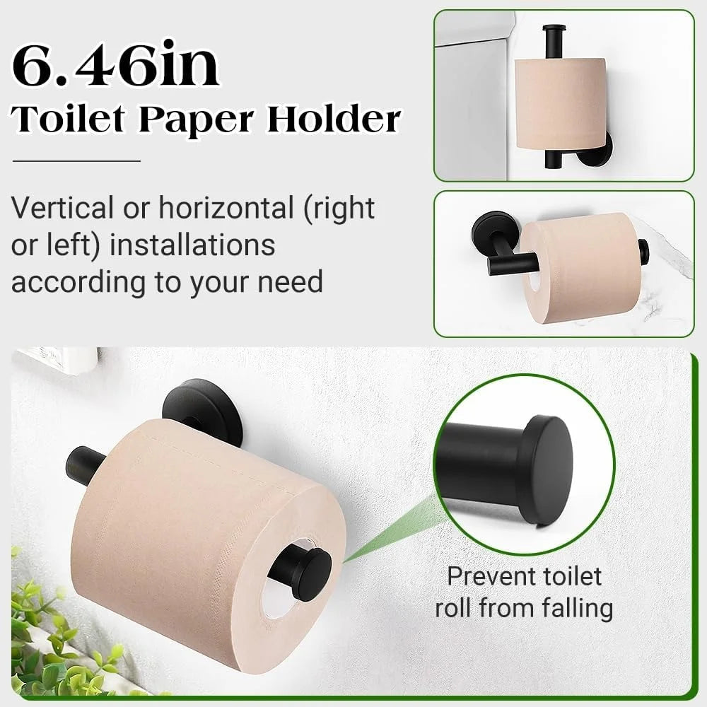 14-Piece Matte Black Bathroom Towel Bar Set