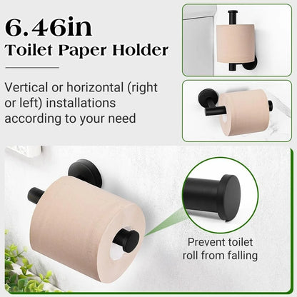 14-Piece Matte Black Bathroom Towel Bar Set