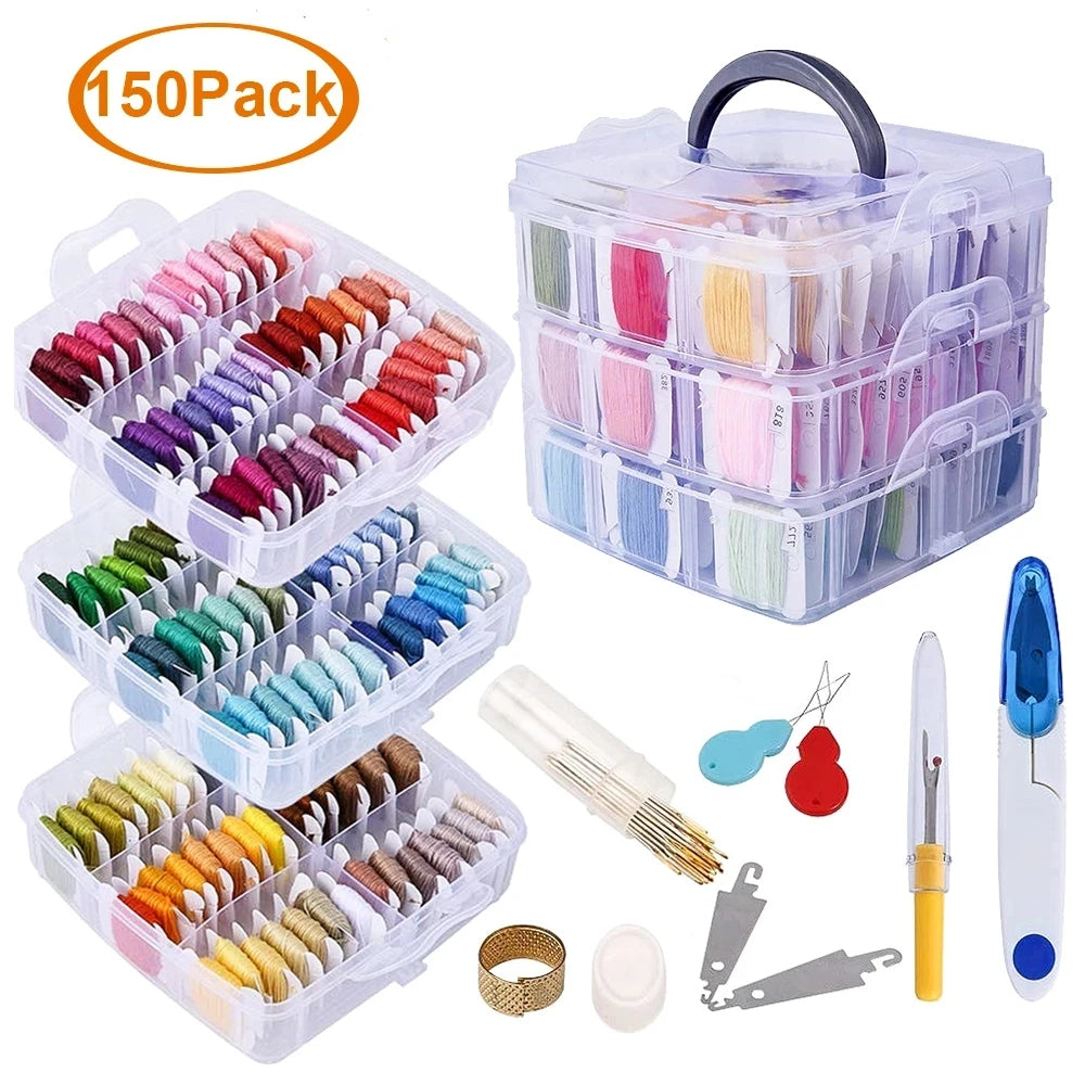 Embroidery Kit Floss Set Including 150 Colors Threads
