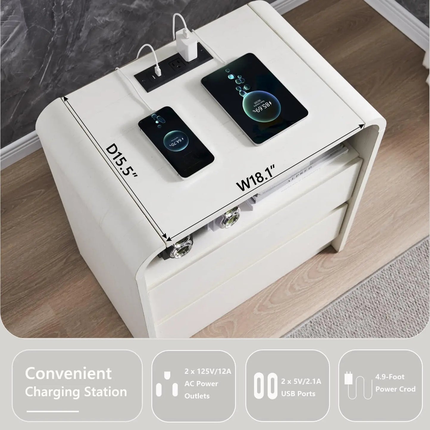 Nightstand with Charging Station