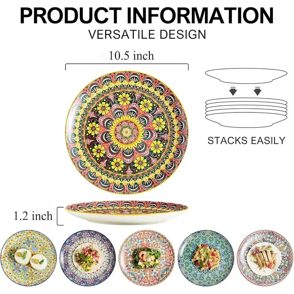 Bohemian Dinner Plates Set of 6