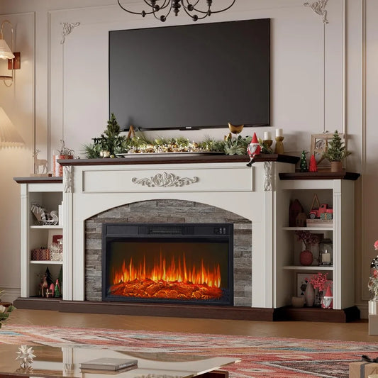 Electric Fireplace with Mantel