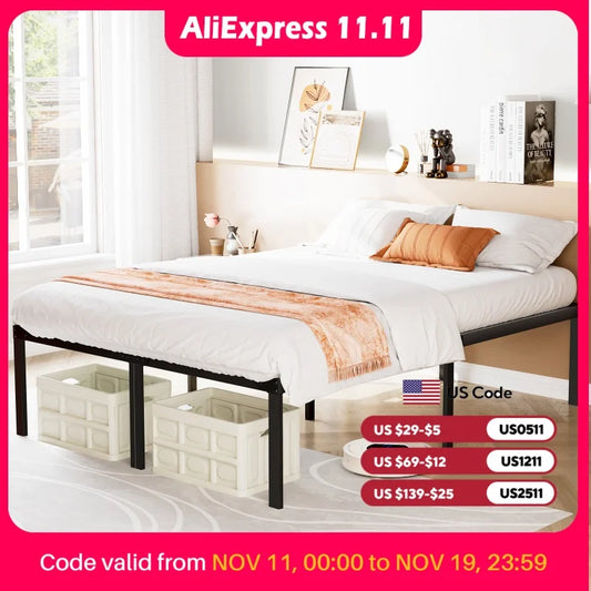 Twin Full Queen King Size Bed Frame Metal Platform