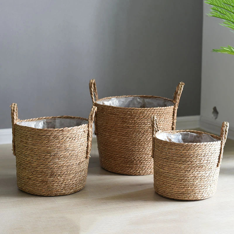 Handmade Straw Woven Flower Pot