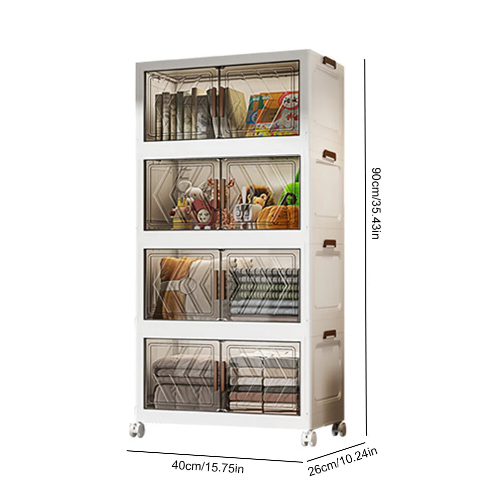 Storage Bins with Lids with Doors & Wheels