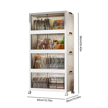 Storage Bins with Lids with Doors & Wheels