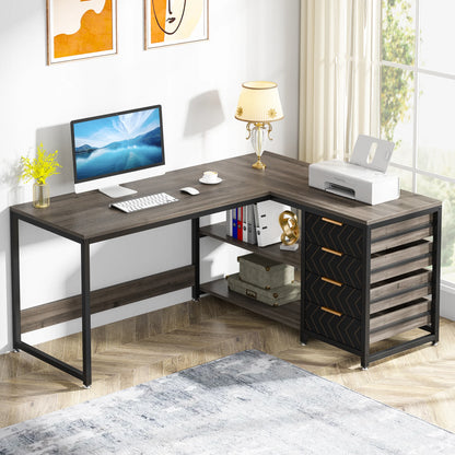 Computer Desk with Storage Drawers