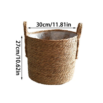 Handmade Straw Woven Flower Pot