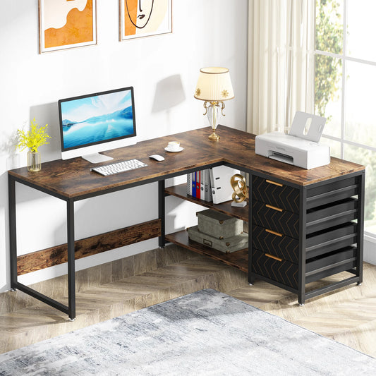 Computer Desk with Storage Drawers