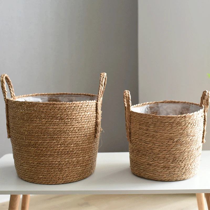 Handmade Straw Woven Flower Pot