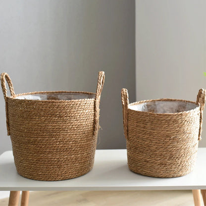Handmade Straw Woven Flower Pot
