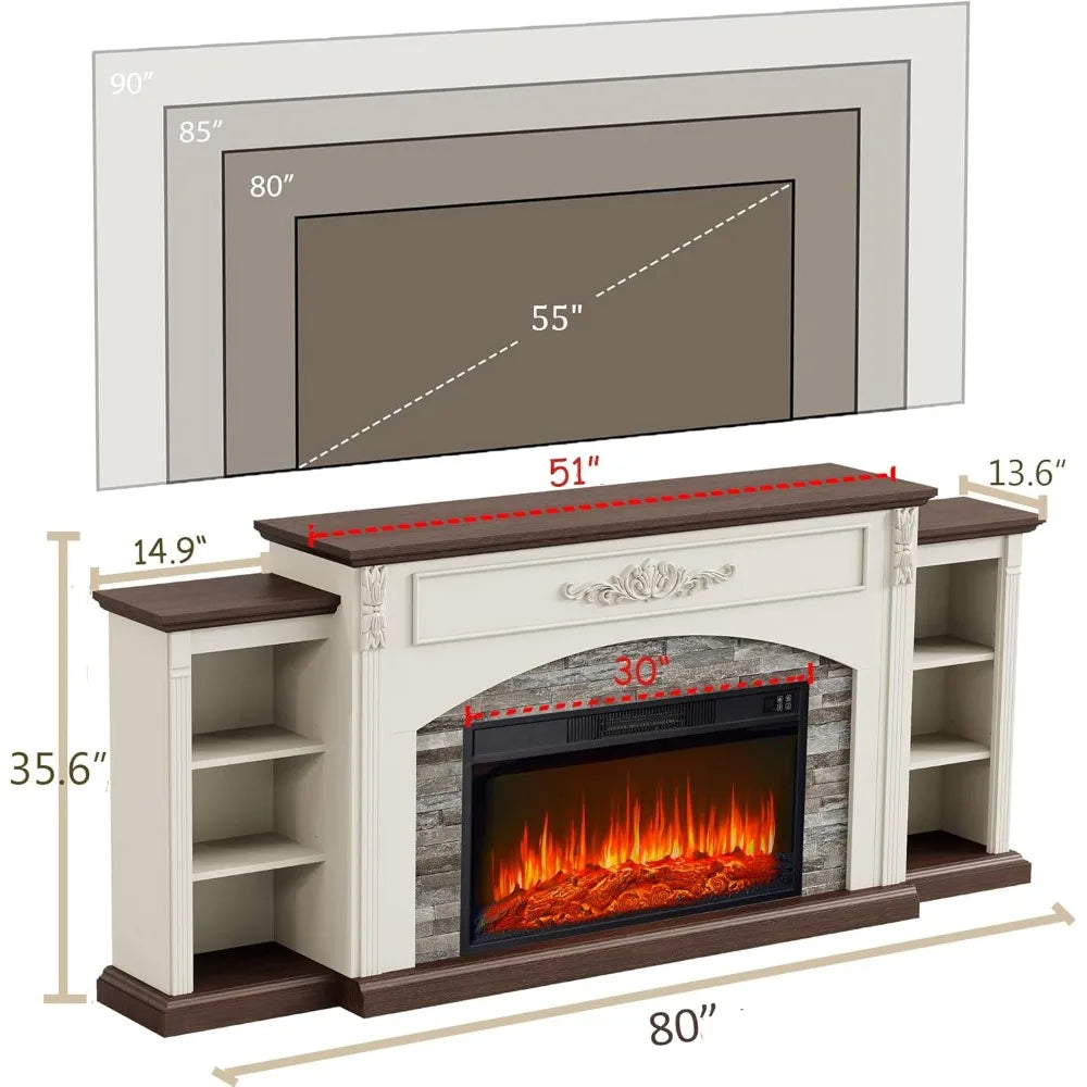Electric Fireplace with Mantel